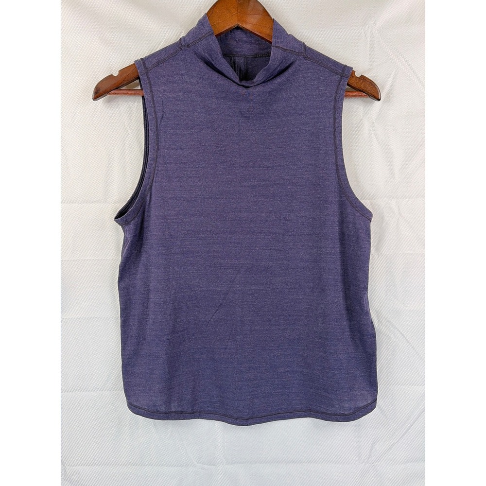 Lululemon Mock Neck Open Tulip Back Sleevelessโ Top Heathered Purple Medium